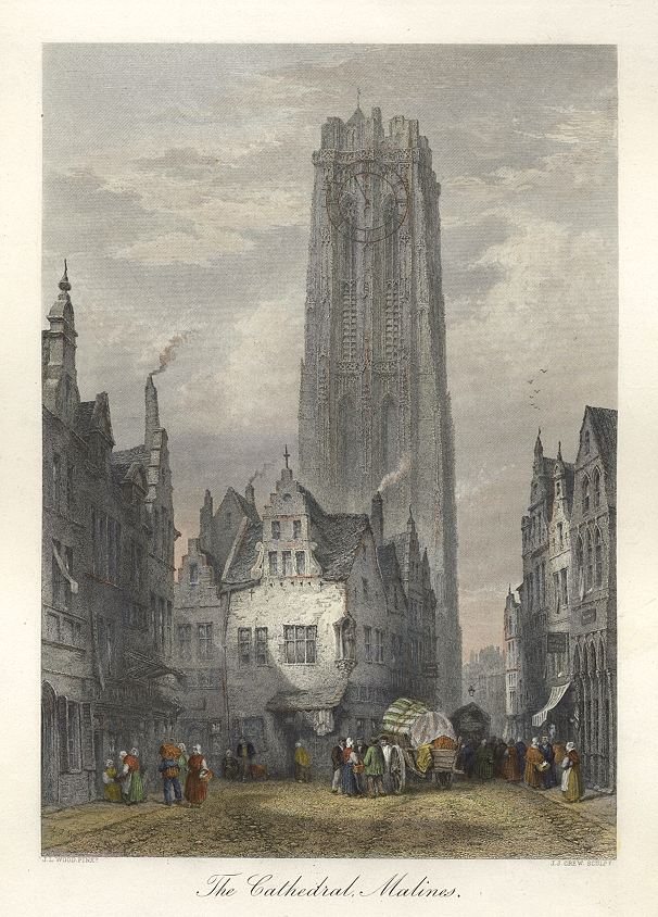 Belgium, Malines Cathedral, 1875