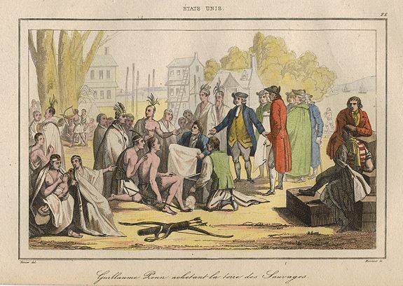 USA, William Penn buying the Indian's land, 1837