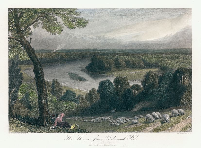 Surrey, The Thames from Richmond Hill, 1875