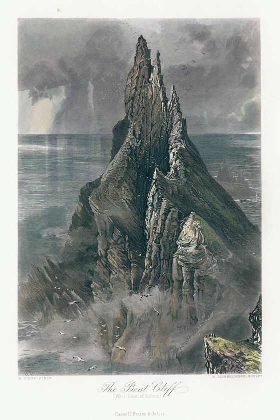 Ireland west coast, The Bent Cliff, 1875