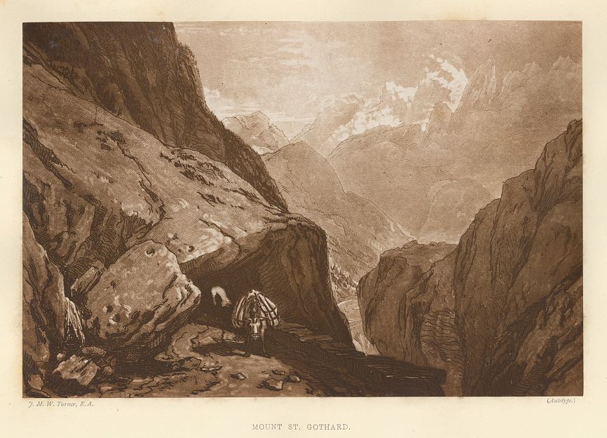 Switzerland, Mount St.Gothard, autotype after J.M.W.Turner, 1876