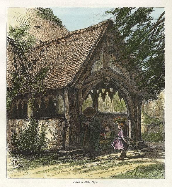 Buckinghamshire, Porch of Stoke Pogis Church, 1875