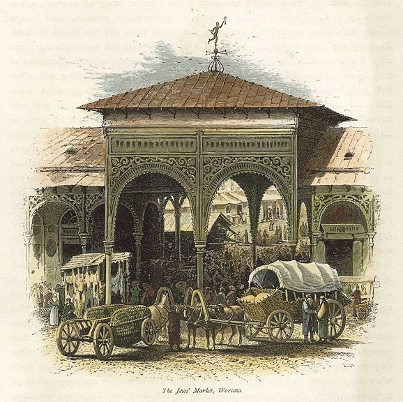 Poland, Warsaw, the Jews' Market, 1875