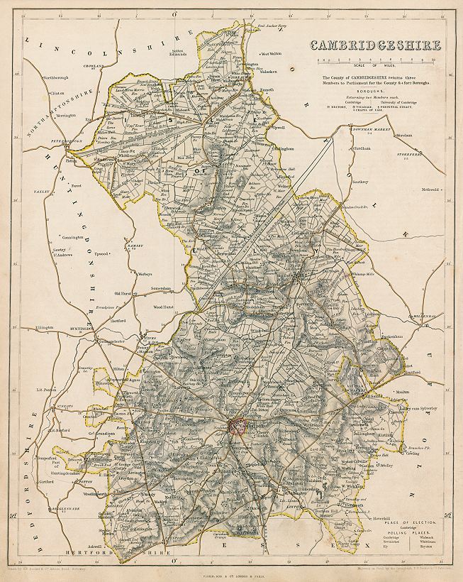 Cambridgeshire map, 1844