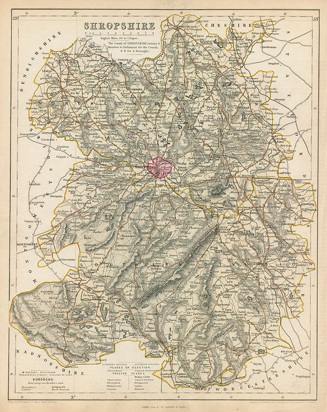 Shropshire map, 1844