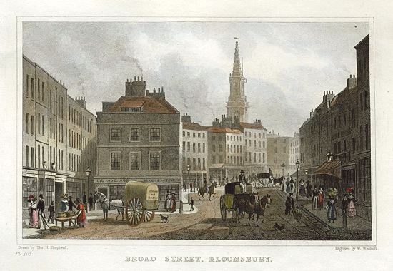 London, Broad Street, Bloomsbury, 1831