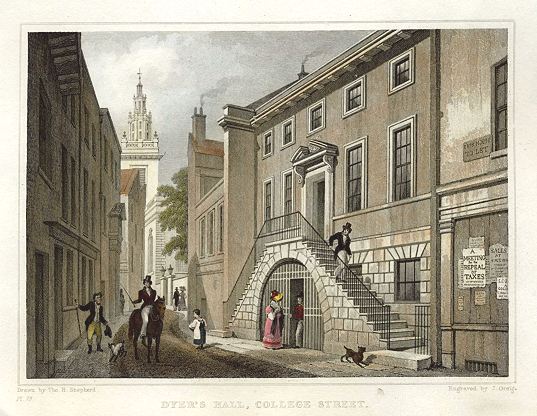 London, Dyer's Hall, College Street, 1831