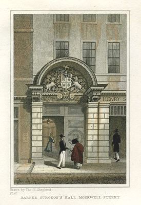 London, Barber Surgeon's Hall, Monkwell Street, 1831