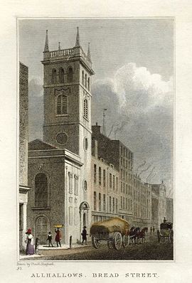 London, All Hallows, Bread Street, 1831