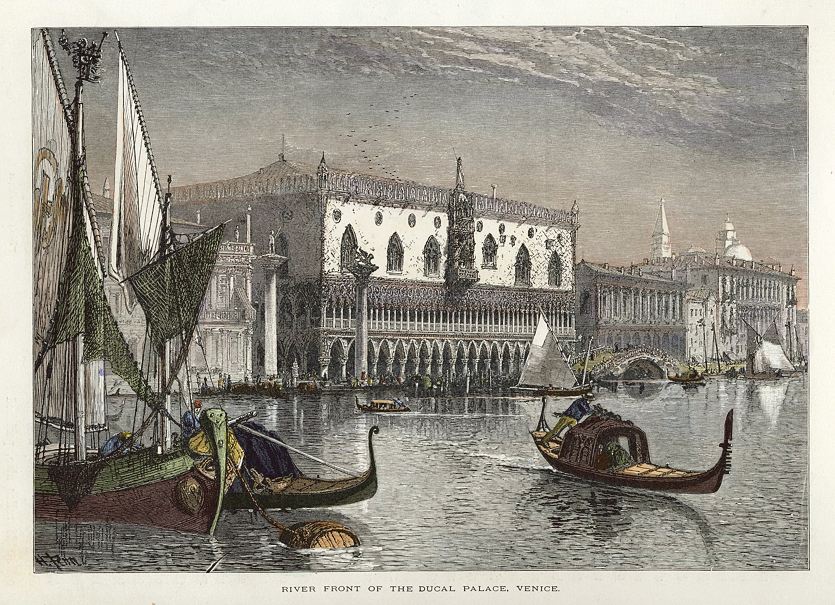 Italy, Venice, River Front of the Ducal Palace, 1872