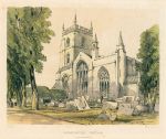 Herefordshire, Leominster Church, stone litho by Radclyffe, 1840
