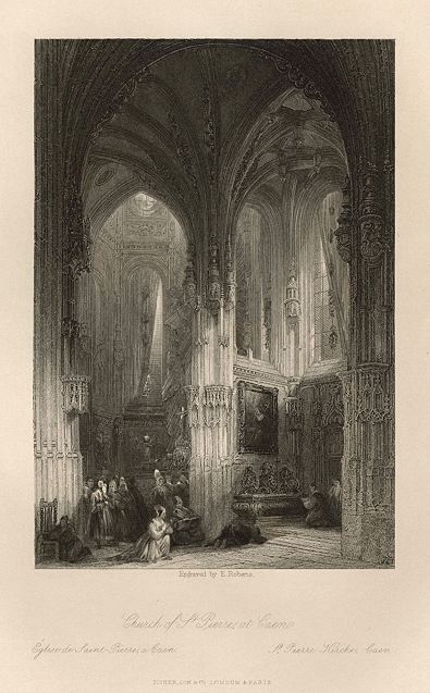 France, Caen, Church of St.Pierre, 1840