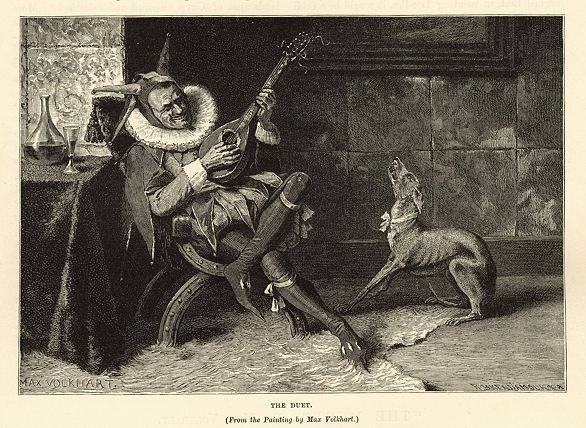 'The Duet' (minstrel on lute with dog), 1881