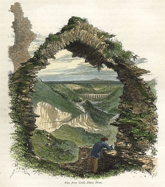 Wales, View from Castle Dinas Bran, 1875