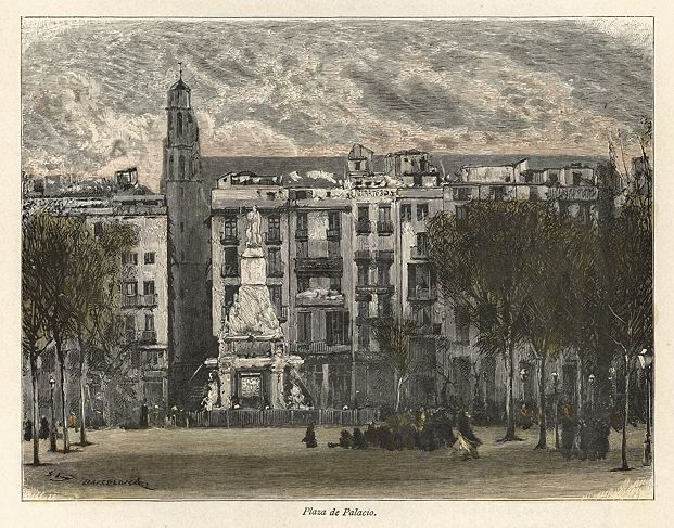 Barcelona, Plaza de Plalcio, 1881