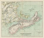 Canada, Nova Scotia, New Brunswick & Price Edward Island map, 1886