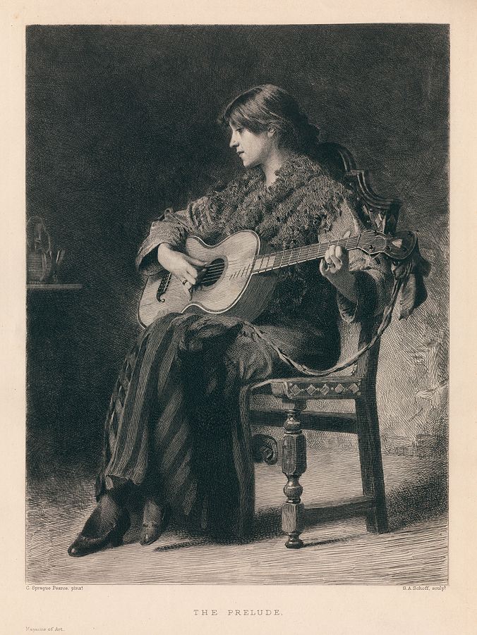 'The Prelude', etching by Schoff after Sprague Pearce, 1893