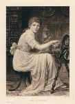 'The Spinster', etching after Edwin Long, 1893
