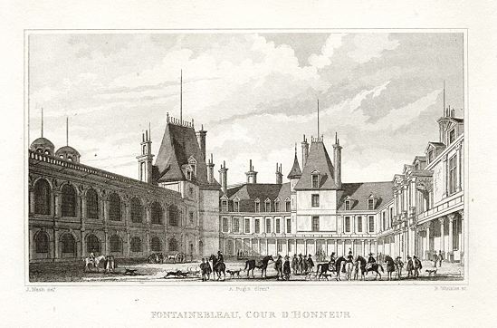 Paris, Fontainebleau, Cour D'Honneur, 1840