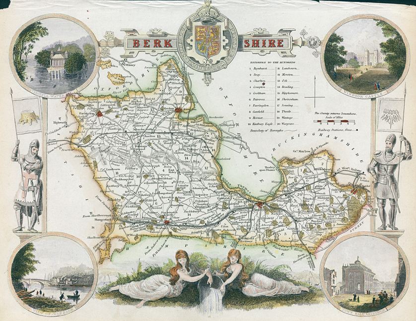 Berkshire, Moule map, 1850