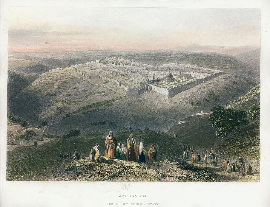 Holy Land, Jerusalem view, 1870