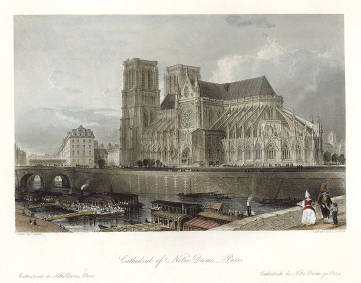 France, Cathedral of Notre Dame - Paris, 1840