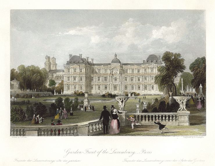 France, Garden front of the Luxembourg at Paris, 1840