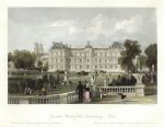 France, Garden front of the Luxembourg at Paris, 1840