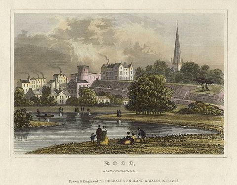 Herefordshire, Ross-on-Wye view, 1848