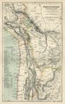 Peru, Bolivia and Chili map, 1886