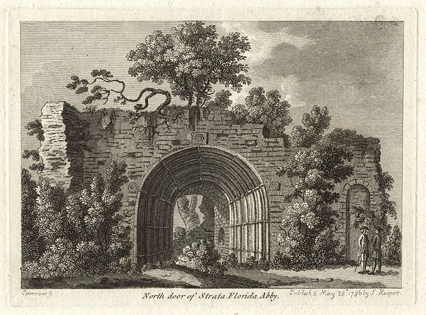 Wales, Strata Florida Abbey north door, 1786