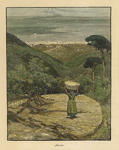 Italy, Alassio view, 1891