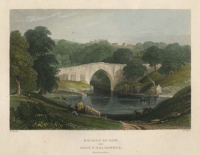 Scotland, Aberdeen, Bridge of Don, or Brig O'Balgownie, 1840