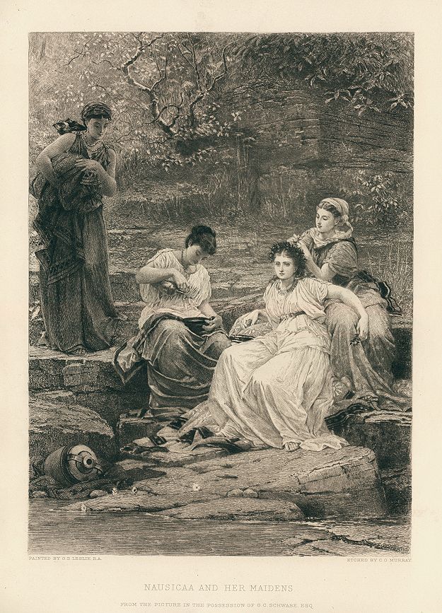 'Nausicaa and her Maidens', (Book Six of the Odyssey) after G.D.Leslie, 1886