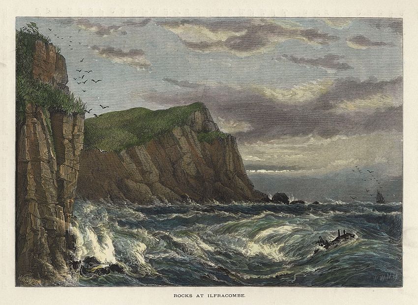 Devon, Rocks at Ilfracombe, 1875