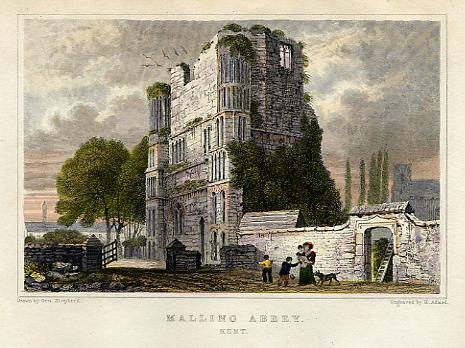 Kent, Malling Abbey, 1828