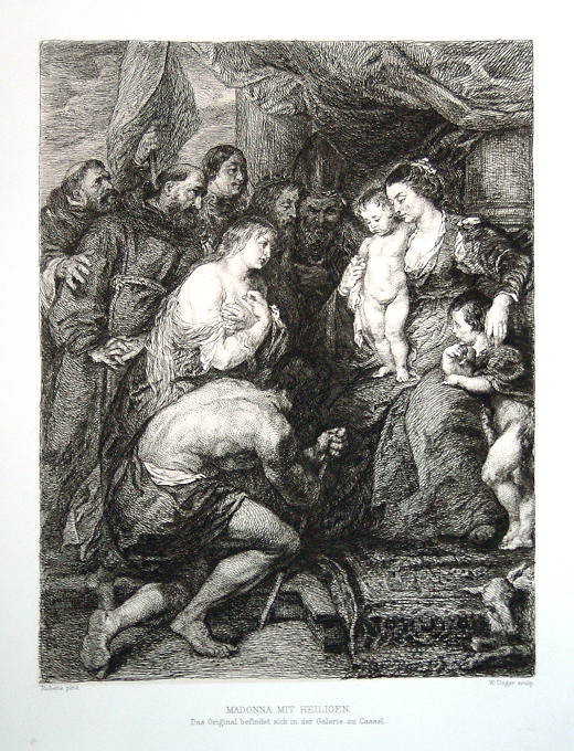 Etching after Rubens, Madonna