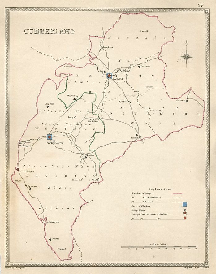 Cumberland election map, 1835