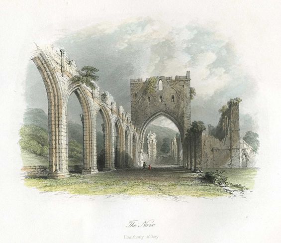 Wales, Llanthony Abbey, the Nave, 1842