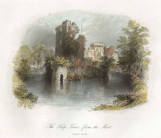 Wales, Raglan Castle, the Keep Tower, 1842