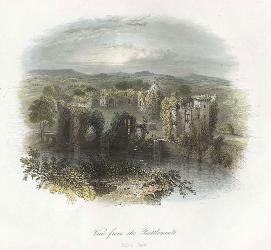 Wales, Raglan Castle, view from the Battlements, 1842