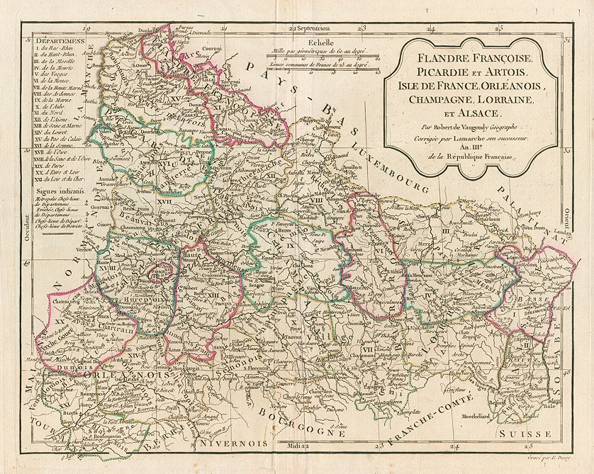 France, French Flanders, Picardy et Artois.... map, 1795