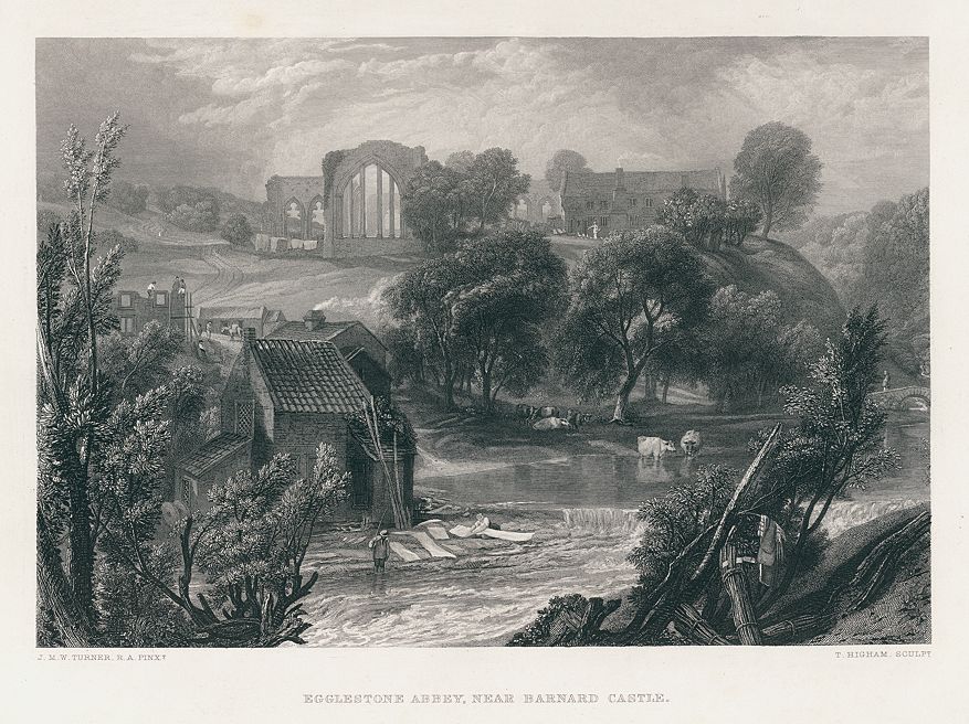 Durham, Egglestone Abbey, near Barnard Castle, after Turner, 1875