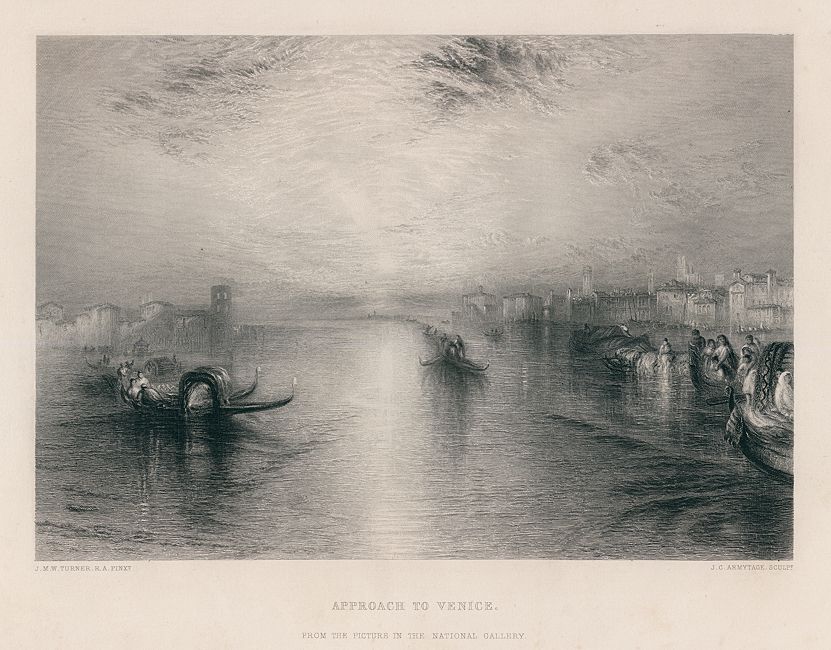 Italy, Approach to Venice, after Turner, 1864