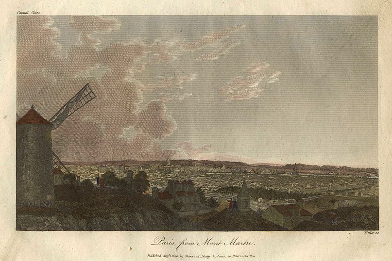 France, Paris from Mont Martre, 1811