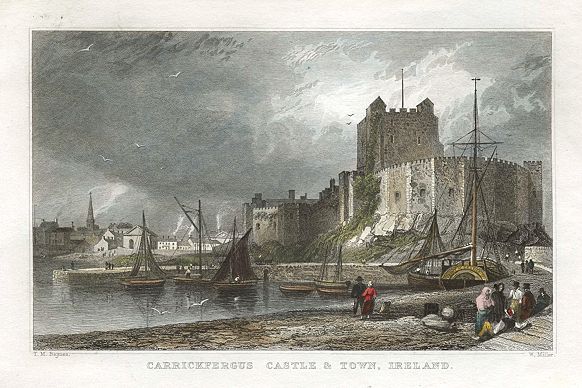 Ireland, Carrickfergus Castle & Town, 1831