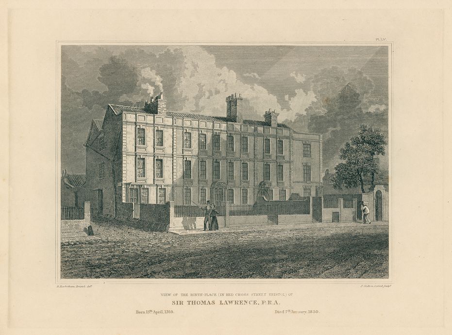 Bristol, Red Cross Street, birthplace of Sir Thomas Lawrence, 1825