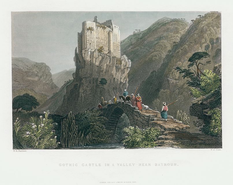 Lebanon, Musaylaha Castle near Batroun (Place of Weapons), 1837