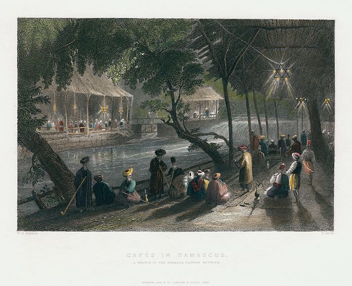 Syria, Damascus Cafes, 1837