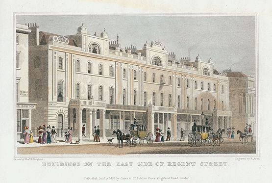 London, Regent Street, Buildings on the East side, 1831